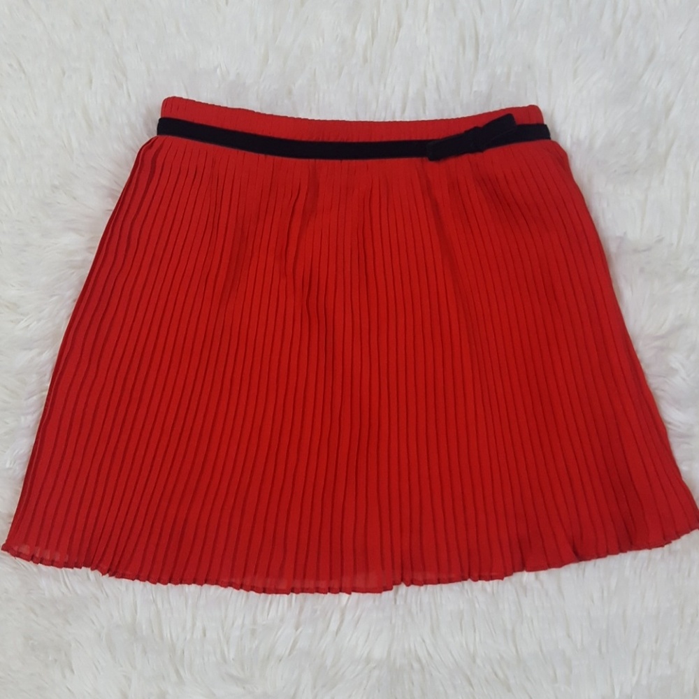 Kate Spade Toddler Pleated Red Chiffon Skirt Sz 3Y